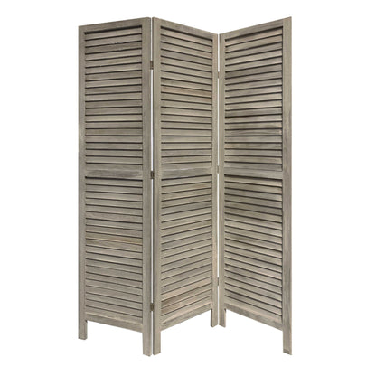 3 Panel Grey Shutter Screen Room Divider