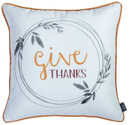 Set Of 4 18" Thanksgiving Pie Throw Pillow Cover In Muliticolor