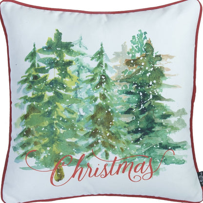 Set Of 4 18" Christmas Trees Throw Pillow Cover In Multicolor