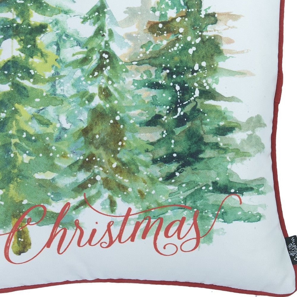 Set Of 4 18" Christmas Trees Throw Pillow Cover In Multicolor