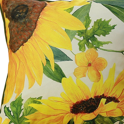 Set Of 2 Square Sunflower Throw Pillow Covers