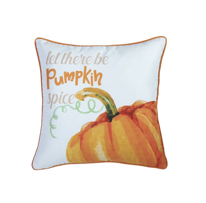 Set of Two 18" Orange and Ivory Pumpkin Spice Throw Pillow Covers