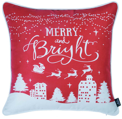 Set Of 2 18" Merry Christmas Throw Pillow Cover