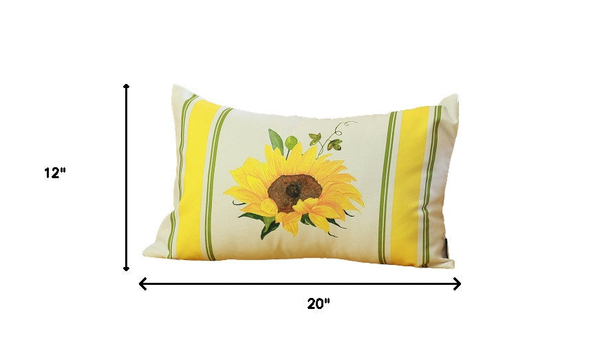 Set Of 2 20"  Fall Sunflower Lumbar Pillow Cover In Multicolor