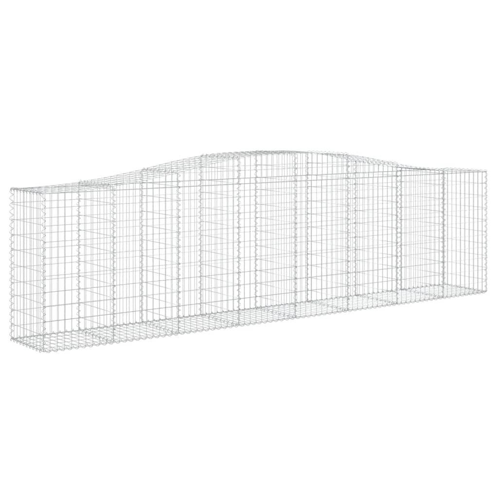 Arched Gabion Baskets 2 pcs 157.5"x19.7"x39.4"/47.2" Galvanized Iron