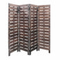 72" Brown Folding Four Panel Screen Room Divider