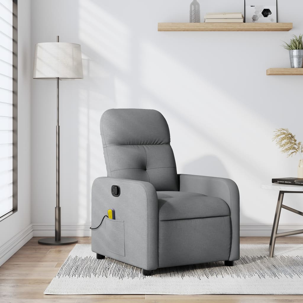 Electric Massage Recliner Chair Dark Gray Fabric