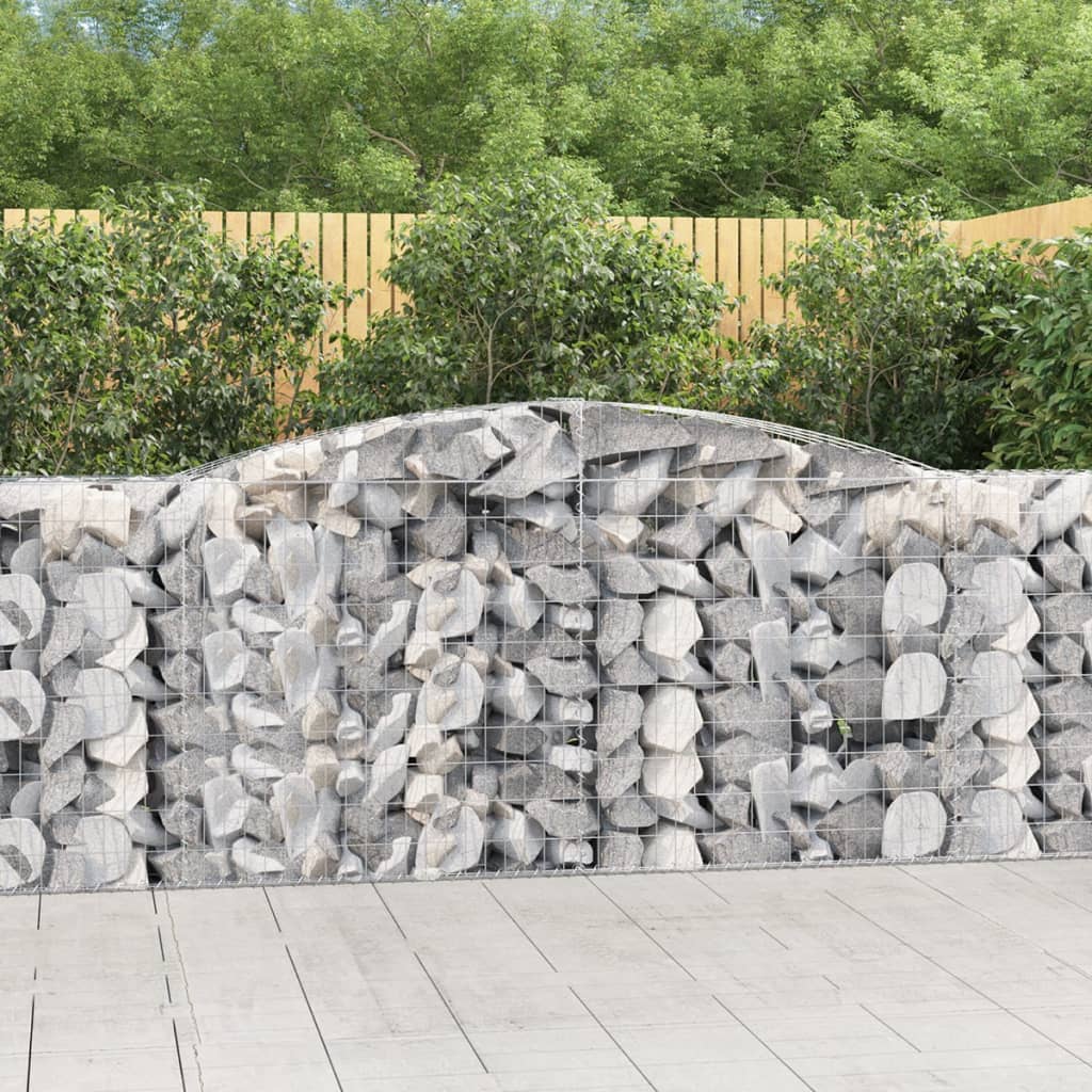 Arched Gabion Baskets 25 pcs 157.5"x19.7"x39.4"/47.2" Galvanized Iron