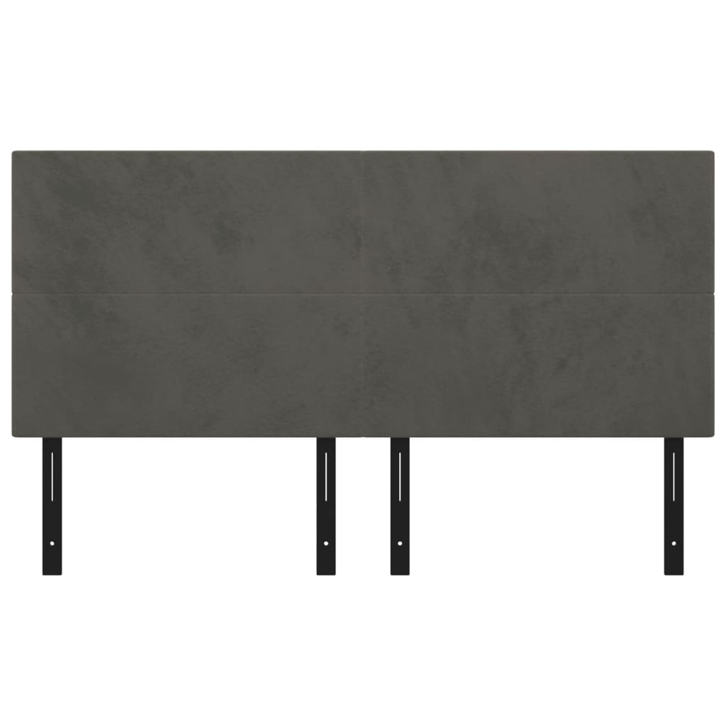 Headboards 4 pcs Dark Gray 35.4"x2"x30.7"/34.6" Velvet