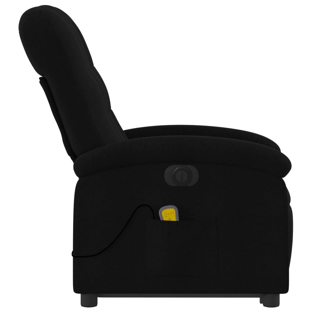 Electric Stand up Massage Recliner Chair Black Fabric