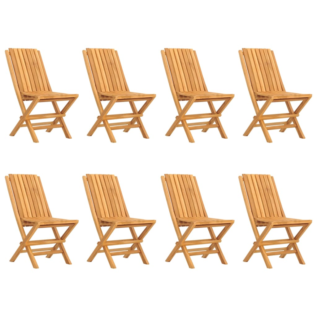 Folding Patio Chairs 8 pcs 18.5"x18.5"x35" Solid Wood Teak