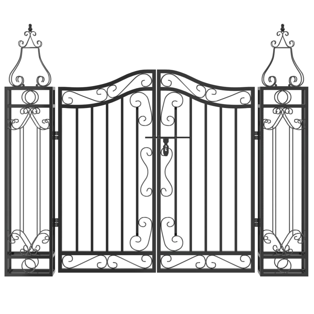 Garden Gate Black 47.6"x3.1"x39.4" Wrought Iron