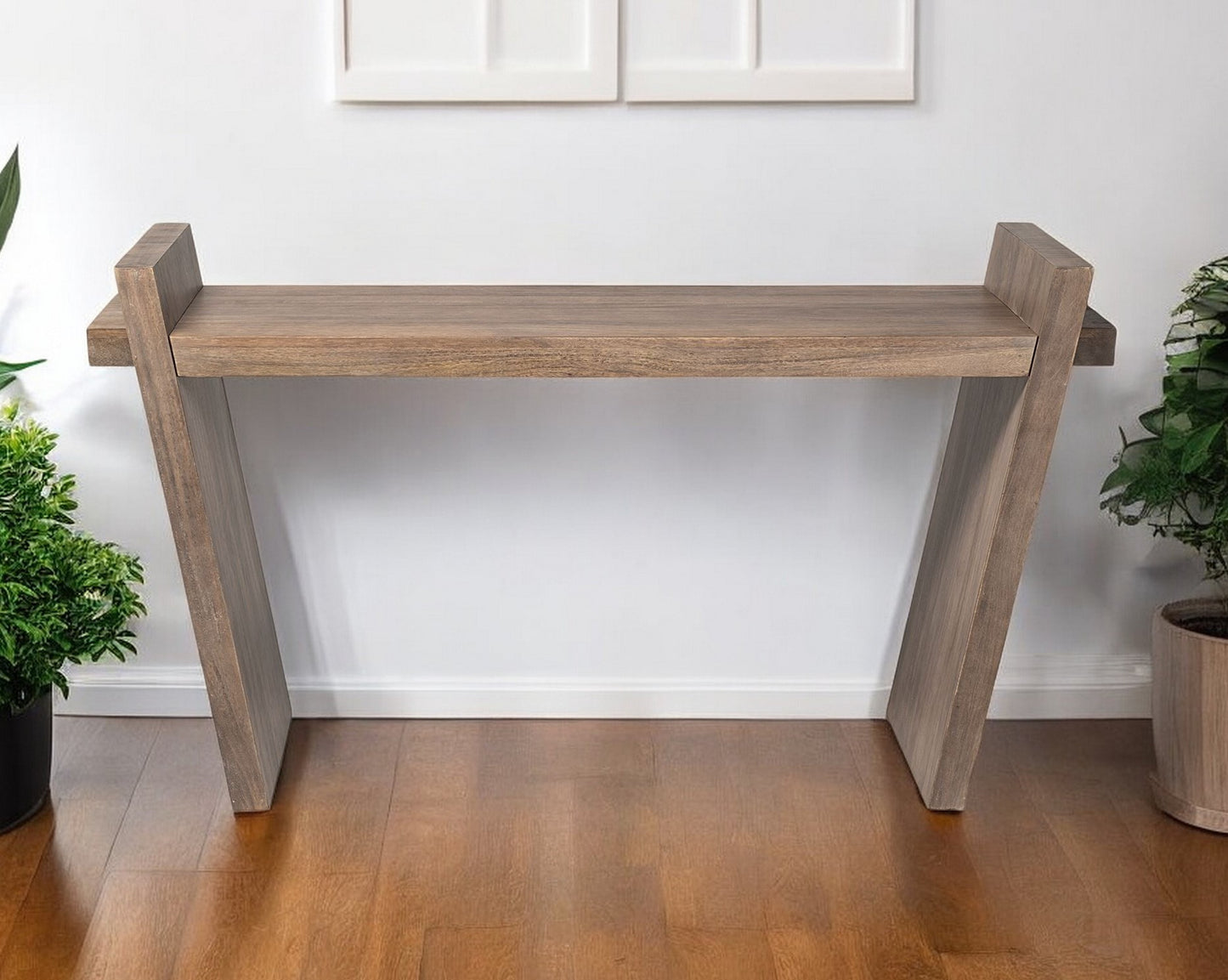 16" Brown Solid Wood Console Table