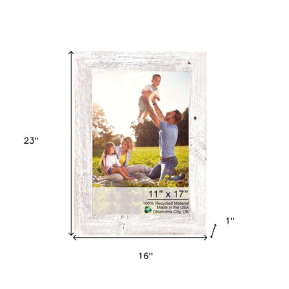 11X17 Rustic White Washed Picture Frame With Plexiglass Holder