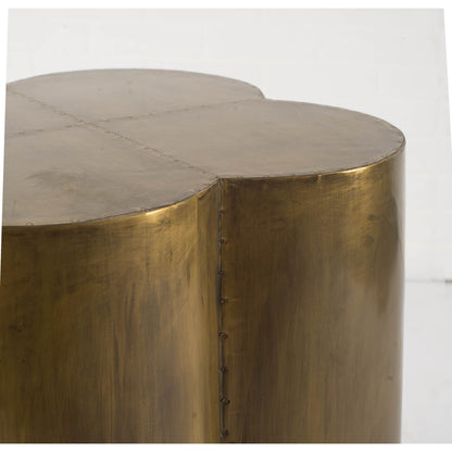 22" Brass And Antique Brass Brass End Table