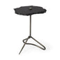 24" Slate Gray And Black Stone End Table