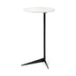 27" Black And White Marble Round End Table