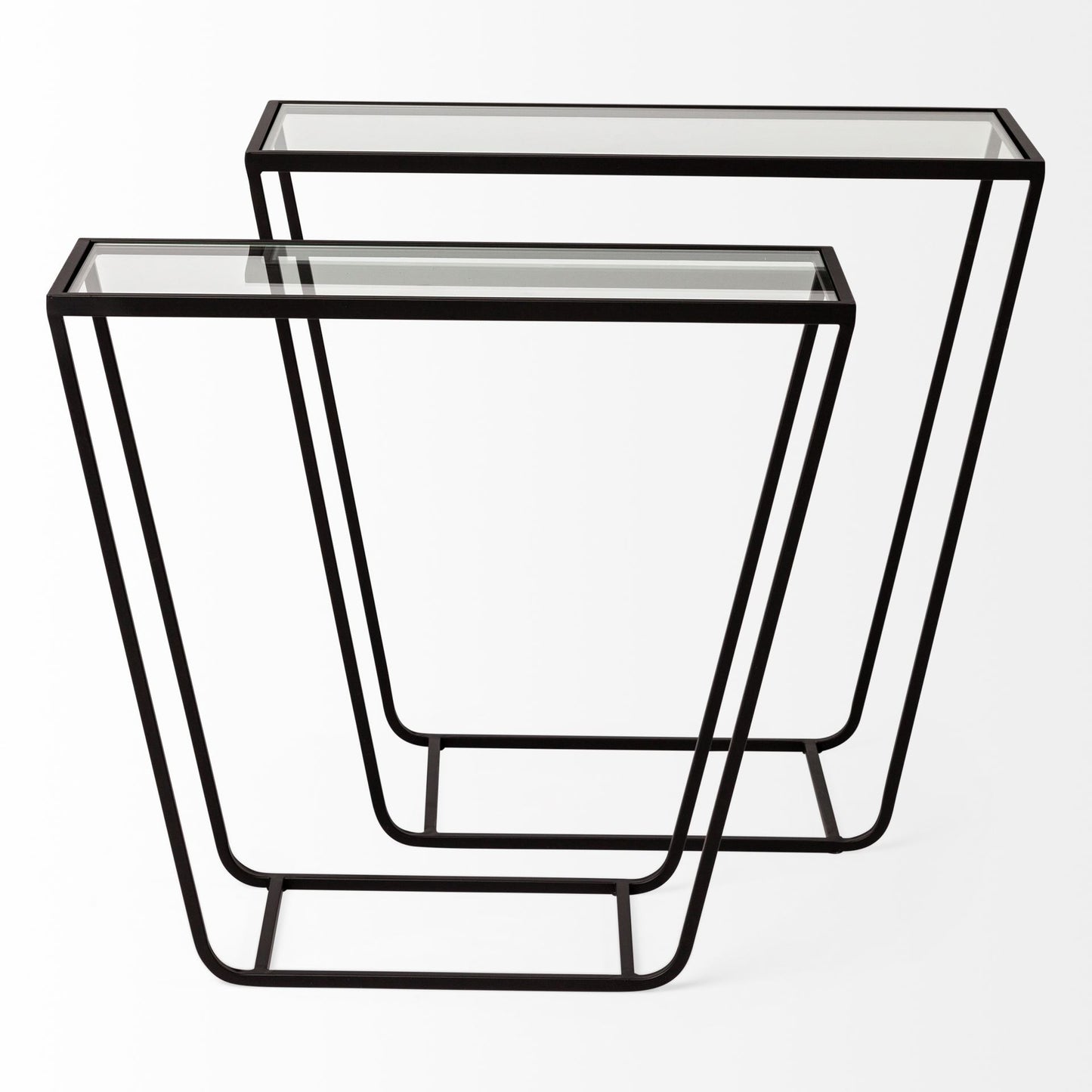 10" Clear Glass Frame Console Table