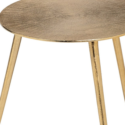 17" Gold Metal Round End Table