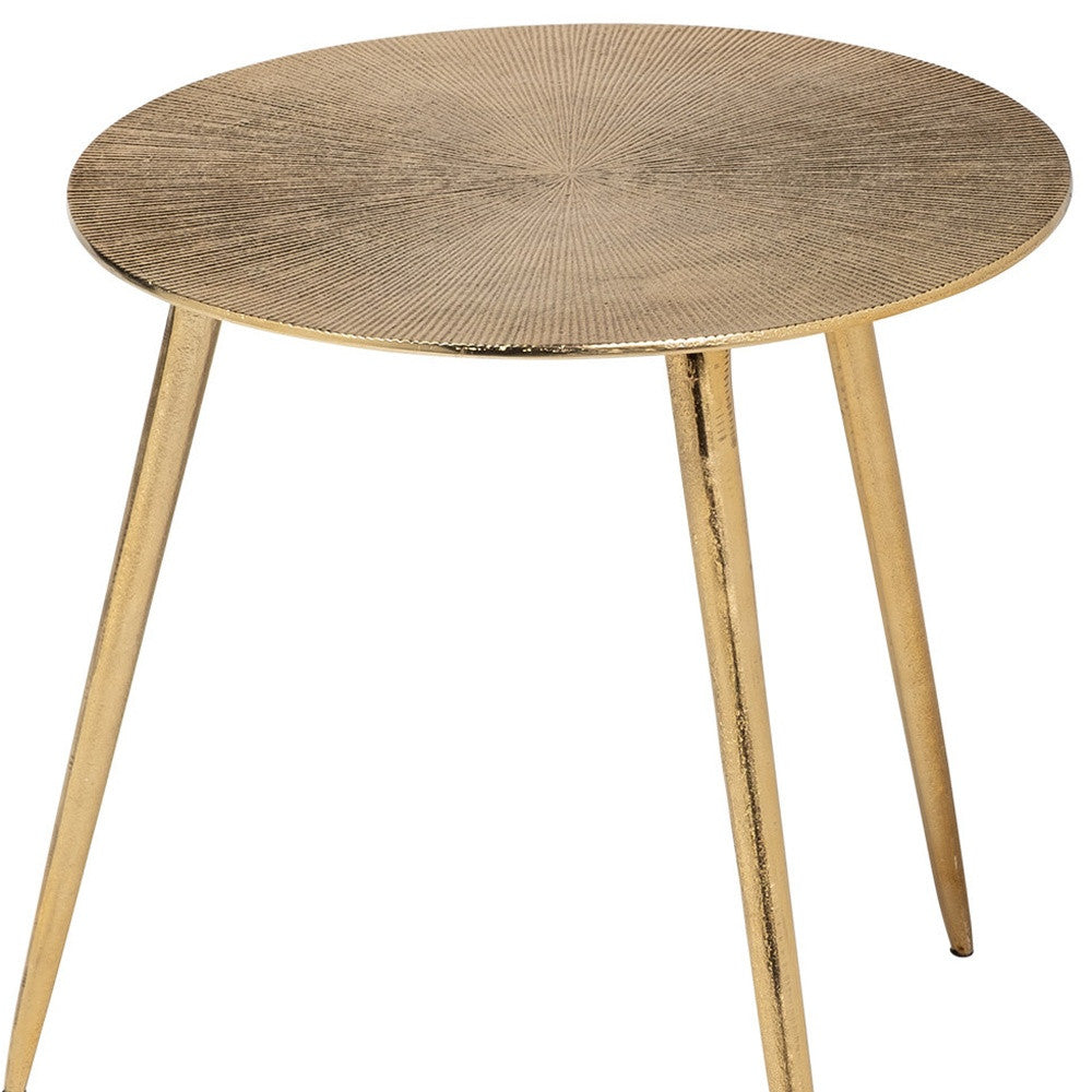 17" Gold Metal Round End Table