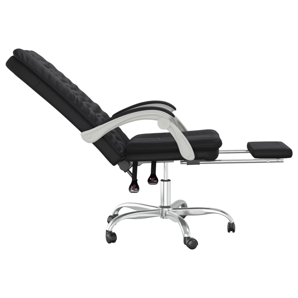 Reclining Office Chair Black Faux Leather