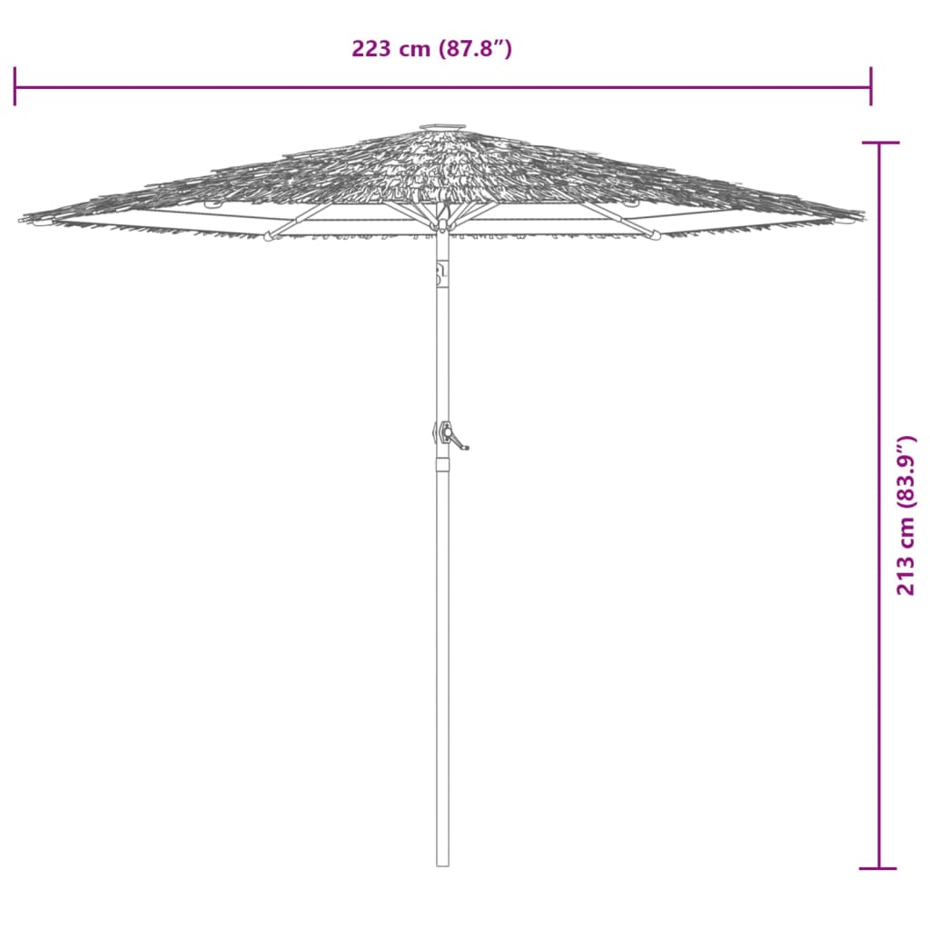 Garden Parasol with Steel Pole Brown 87.8"x87.8"x83.9"