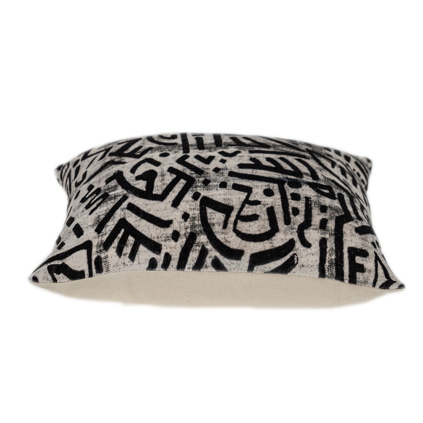 Black And White Abstract Velvet Throw Pillow