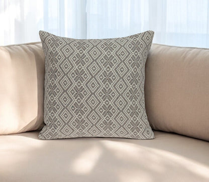 Beige And Mocha Throw Pillow