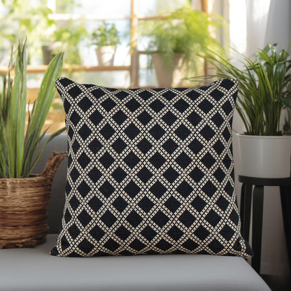 16" Charcoal Cotton Throw Pillow