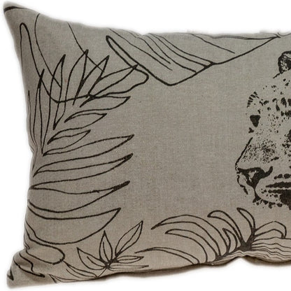 Jaguar Silhoutte Lumbar Throw Pillow