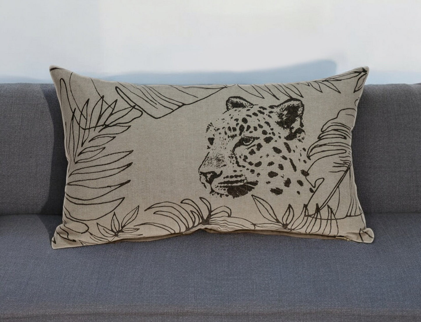 Jaguar Silhoutte Lumbar Throw Pillow