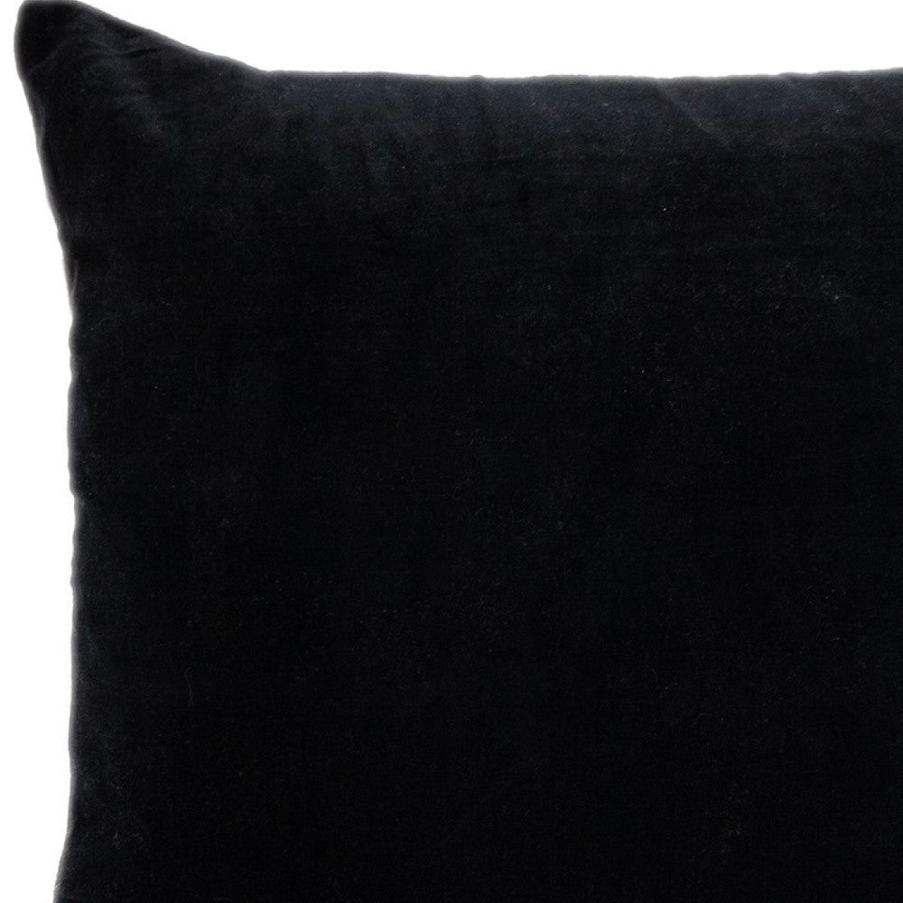 Black Velvet Two Tone Throw Pillow