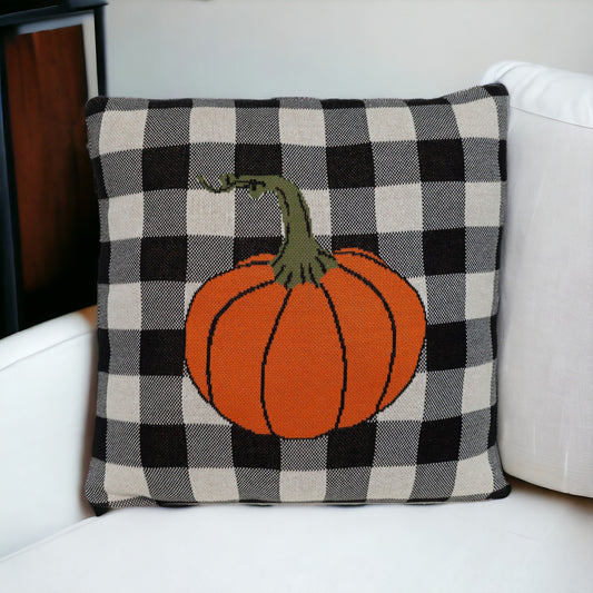 Buffalo Check Pumpkin Throw Pillow