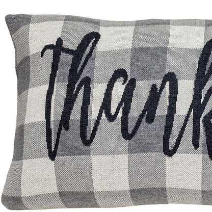 Thankful Buffalo Plaid Lumbar Throw Pillow