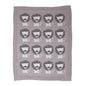 Grey Lots Of Lions Woven Knitted Baby Blanket