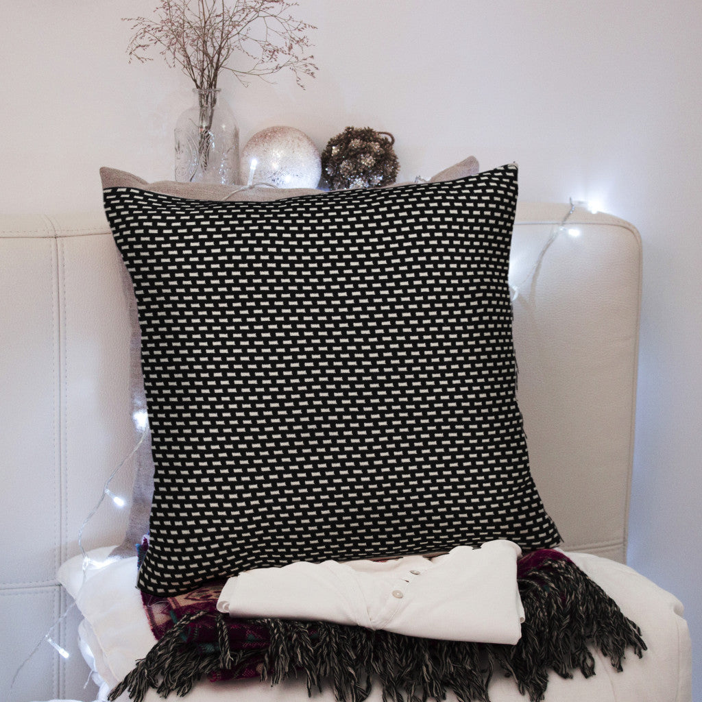 Super Black And White Check Throw Pillow