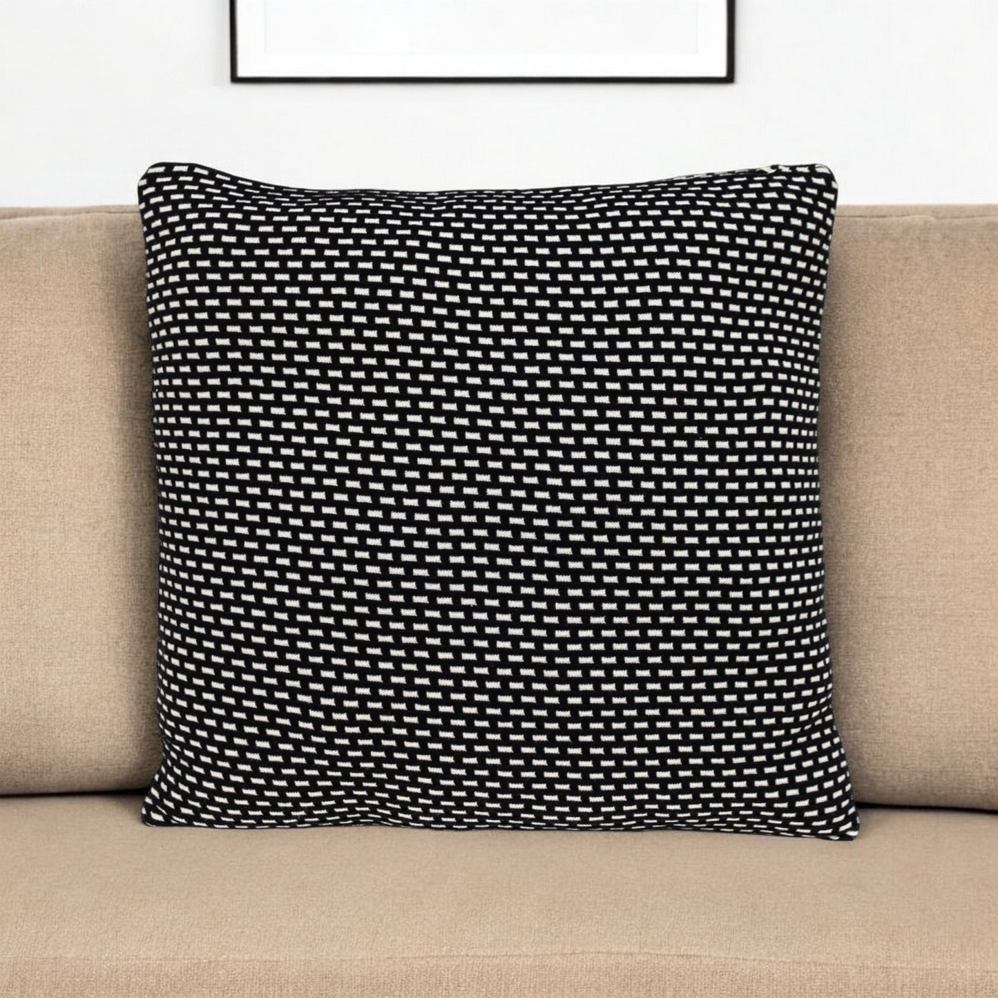 Super Black And White Check Throw Pillow