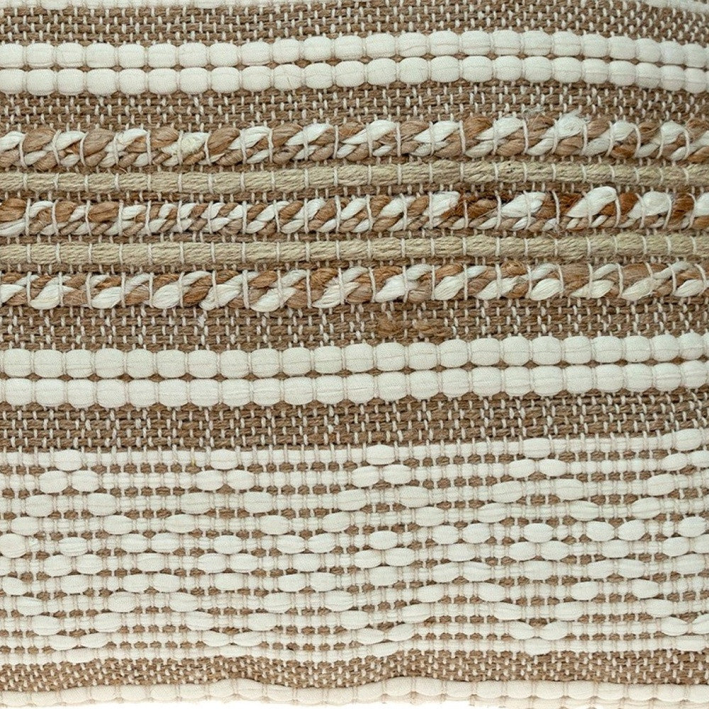 Linen And Brown Jute Throw Pillow