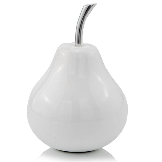 White Jumbo Pear Shaped Aluminum Accent Home Decor