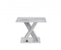 18" Silver And White Solid and Manufactured Wood Square End Table