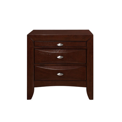 New Merlot Nightstand With 2 Chambered Drawer