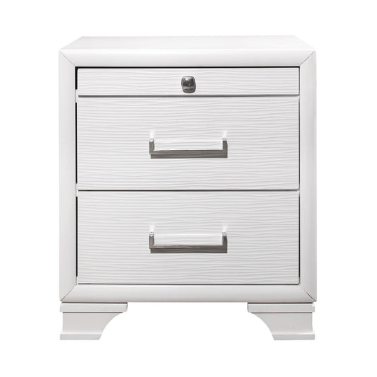 White Nightstand With 3 Drawers