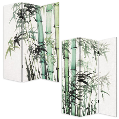 Three Panel Reversible Bamboo Art Room Divider Screen