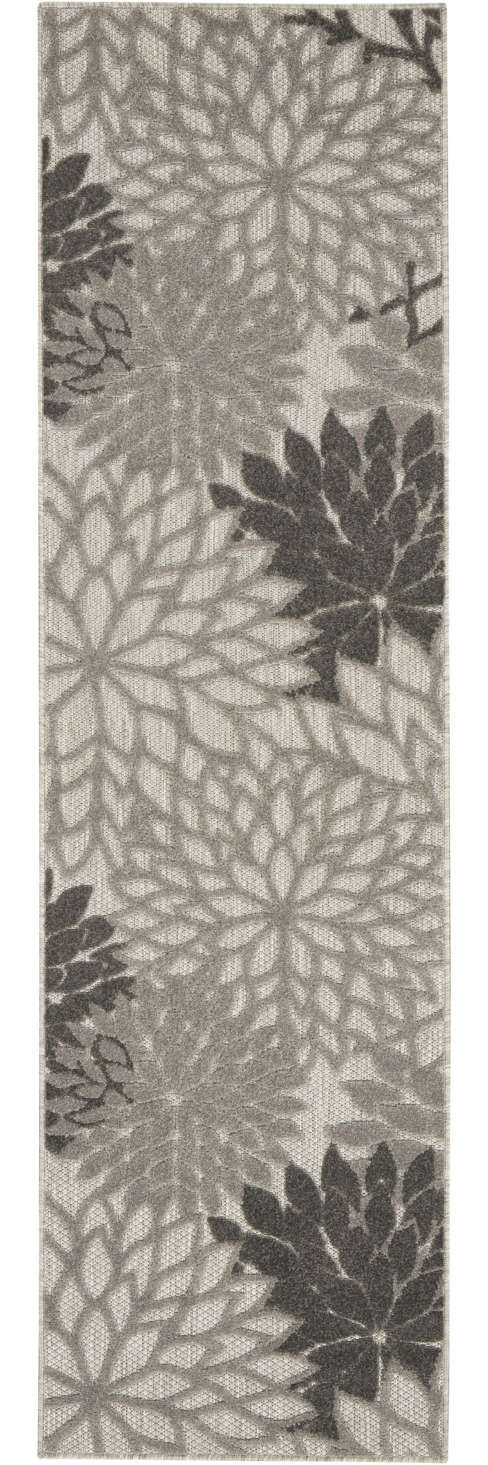 4' X 6' Gray Floral Indoor Outdoor Area Rug