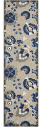 5' X 8' Blue And Gray Indoor Outdoor Area Rug