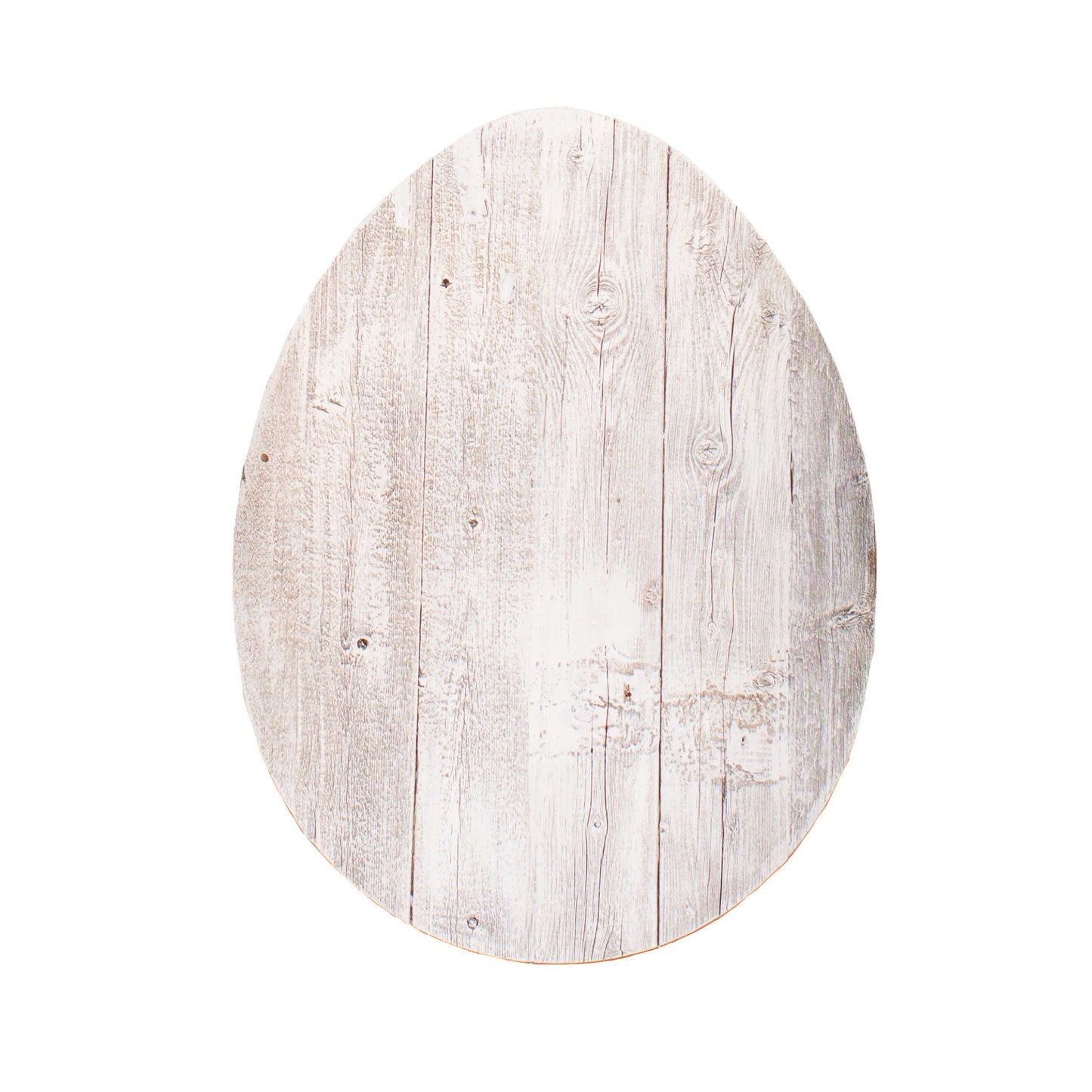 12" Farmhouse White Wwash Wooden Large Egg