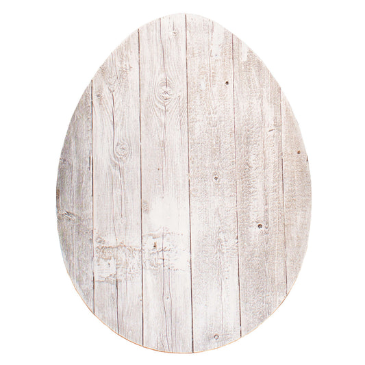 24" Rustic White Wash Wood Large Egg