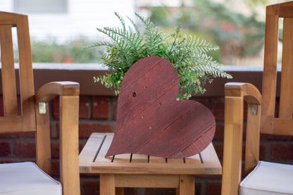 12" Rustic Red Reclaimed Wood Heart Wall Decor