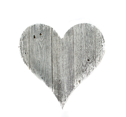 12" Whitewash Reclaimed Wood Heart Wall Decor