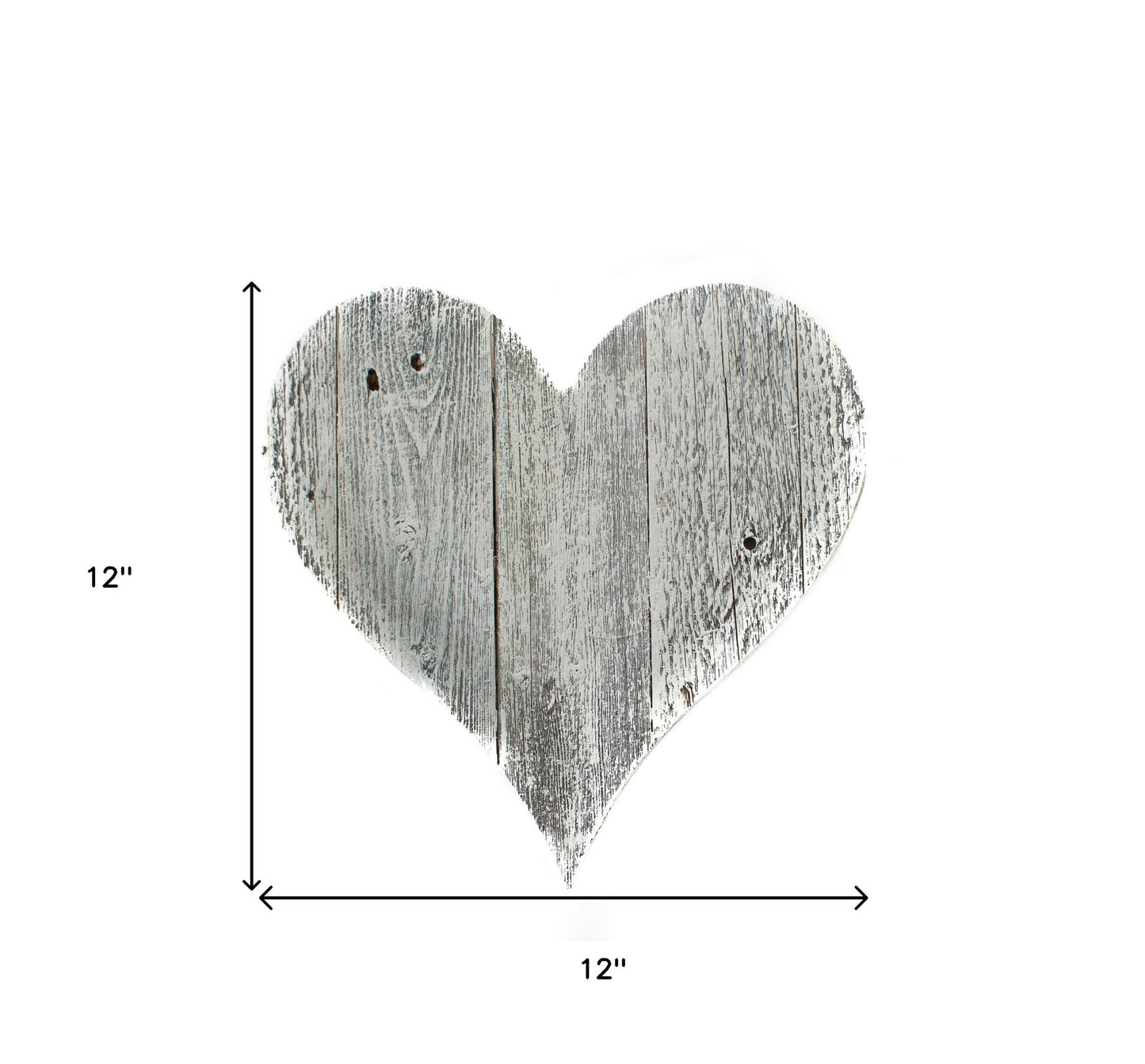 12" Whitewash Reclaimed Wood Heart Wall Decor